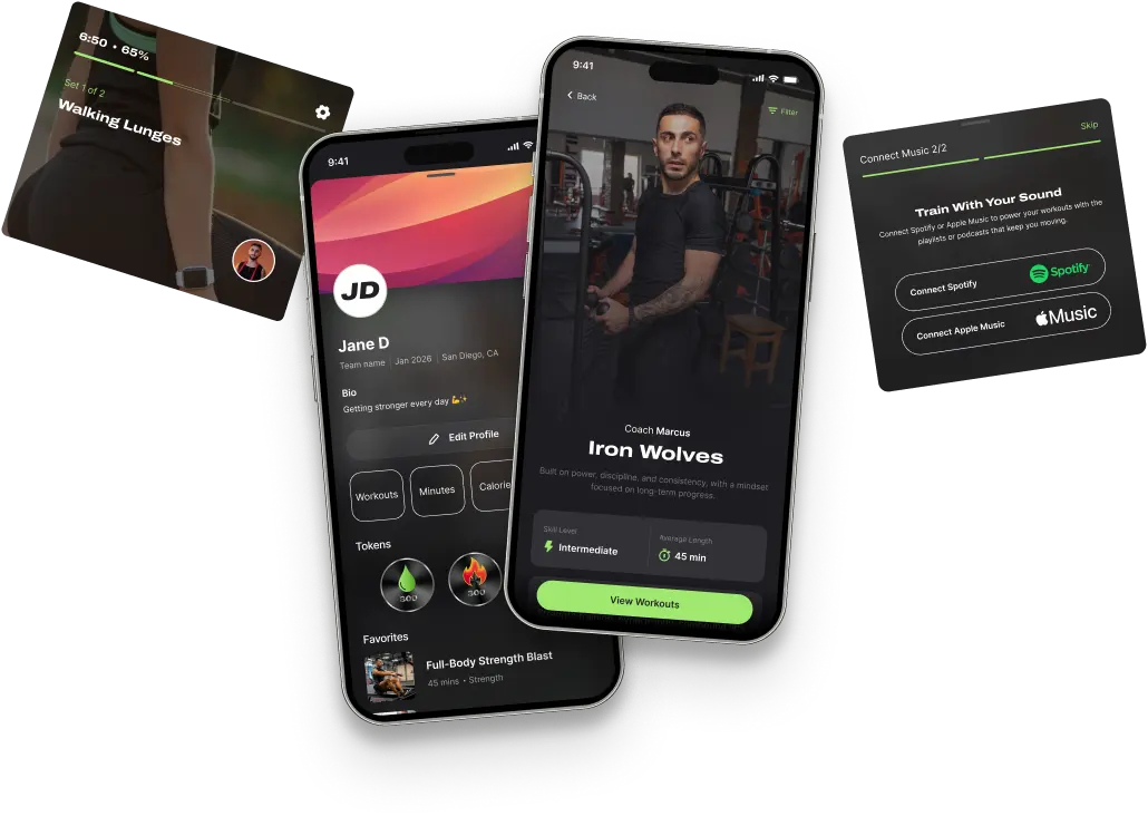 Strive app screens
